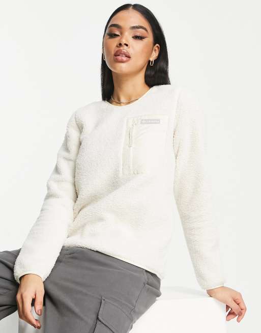 Columbia Lodge sherpa pullover fleece in black Exclusive at ASOS