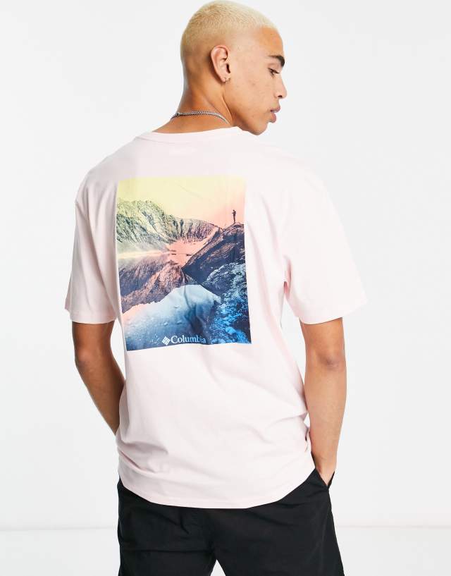 Columbia Westhoff back print t-shirt in pink Exclusive at ASOS