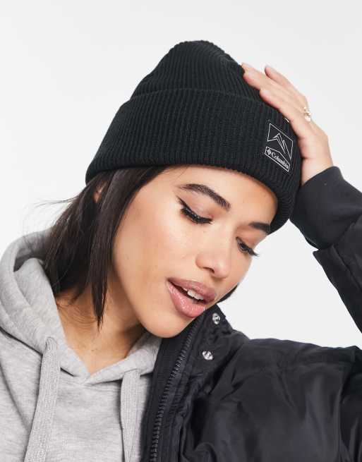 Columbia – Whirlibird – Czarna czapka beanie z wywiniętym brzegiem i naszywką z logo