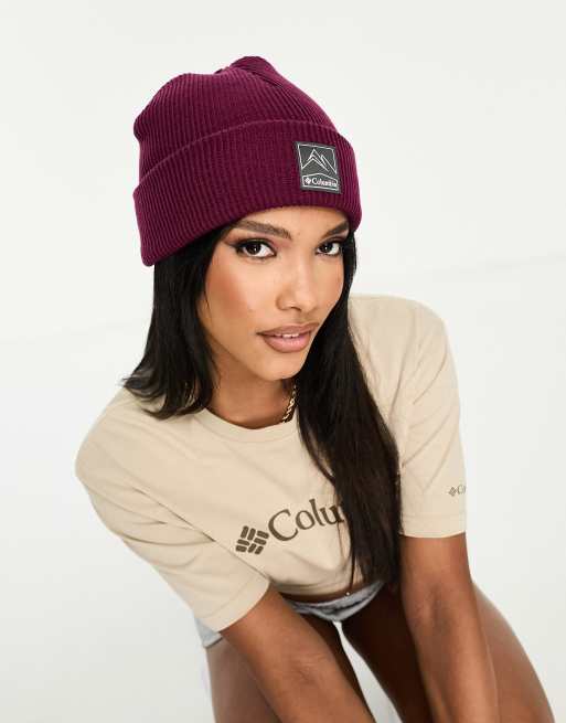 Columbia – Whirlibird – Fioletowa czapka beanie z wywiniętym brzegiem i naszywką z logo