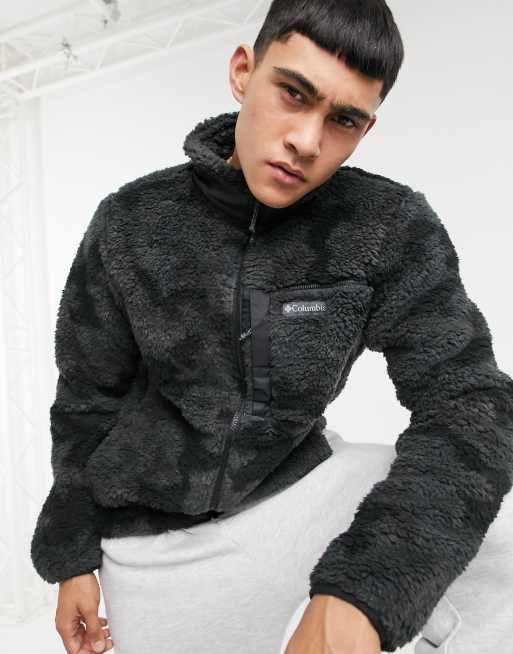 Columbia Winter Pass camo full zip fleece in black | ASOS