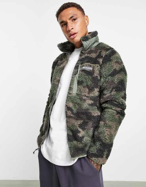 Columbia - Winter Pass - Fleece met camouflageprint en ritssluiting in groen, 2 van 4