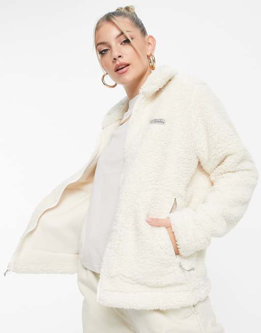 Columbia - Winter Pass - Giacca in pile borg color crema con zip