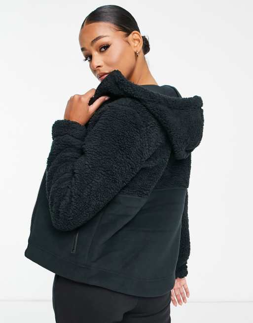 Columbia - Winter Pass - Giacca in pile borg nero con cappuccio e zip, 2 di 4