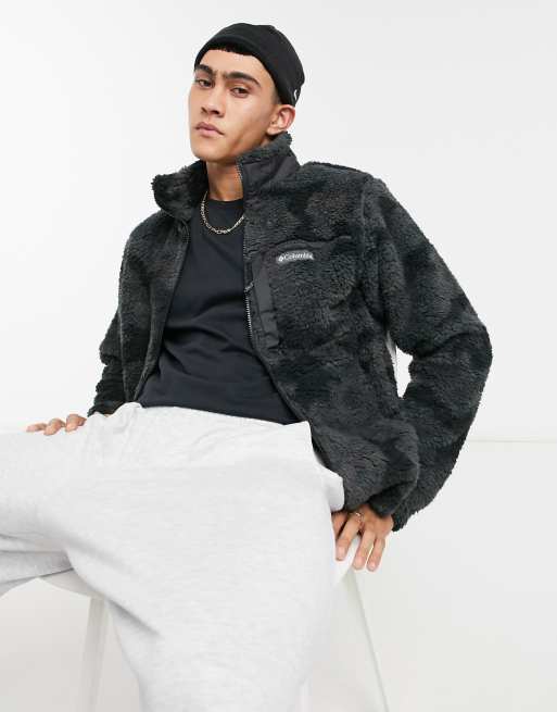 Columbia - Winter Pass - Giacca in pile con zip nera con stampa