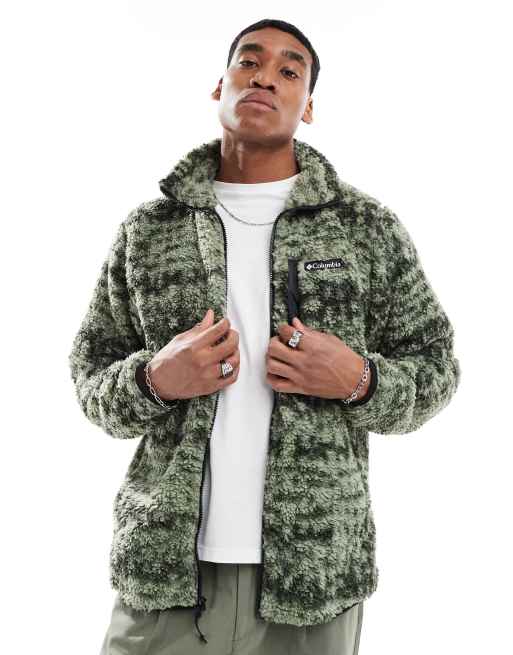 Columbia Winter Pass II printed fleece in green ASOS