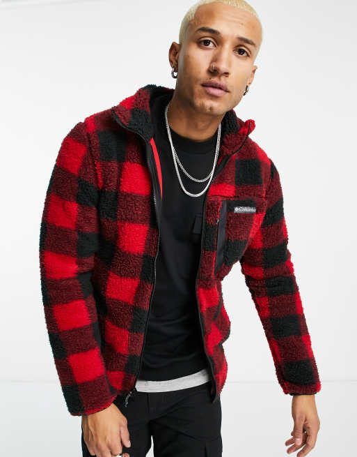 Columbia plaid cheap fleece jacket