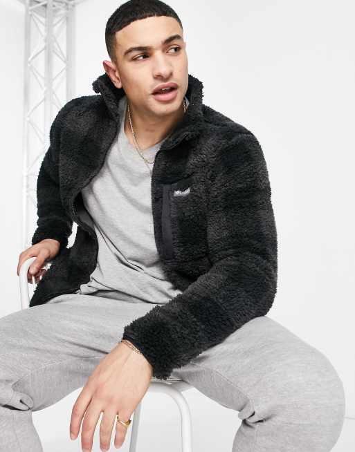Columbia Winter Pass print full zip fleece in black check