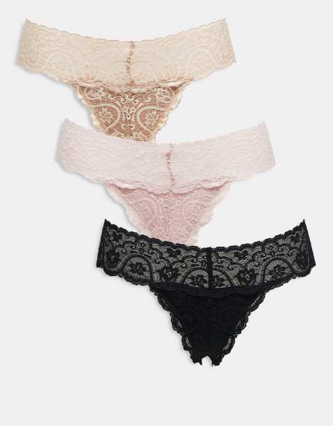 Commando 3 pack lace thongs in multi - view 1