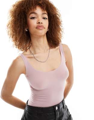 Commando Commando ballet scoop neck bodysuit in mauve-Pink