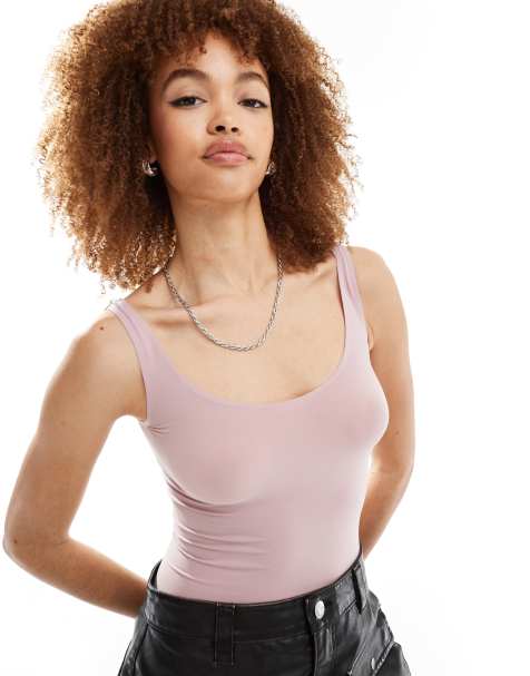 Commando ballet scoop neck bodysuit in mauve - view 1