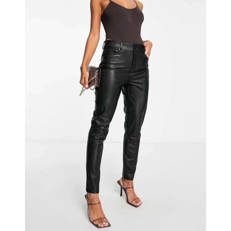 Commando Faux Leather V-Neck Bodysuit, Black, Commando