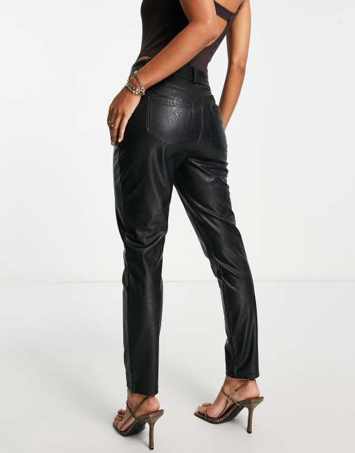 Commando faux leather 5 pocket trousers in black