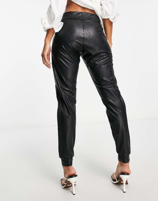 Asos leather online joggers