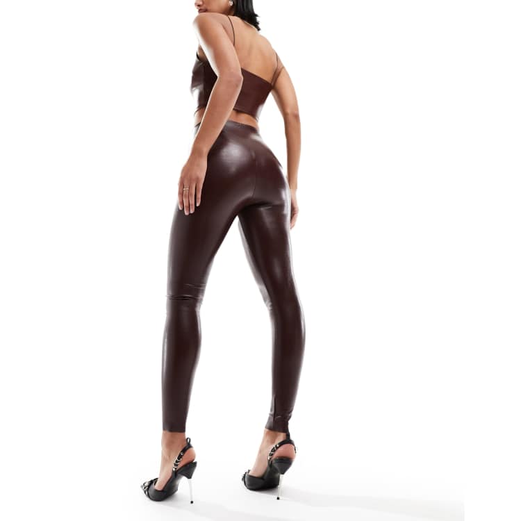 Commando faux leather leggings in oxblood | ASOS