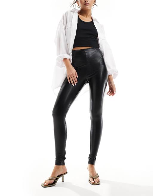 Commando faux leather leggings with smoothing waist in black ASOS