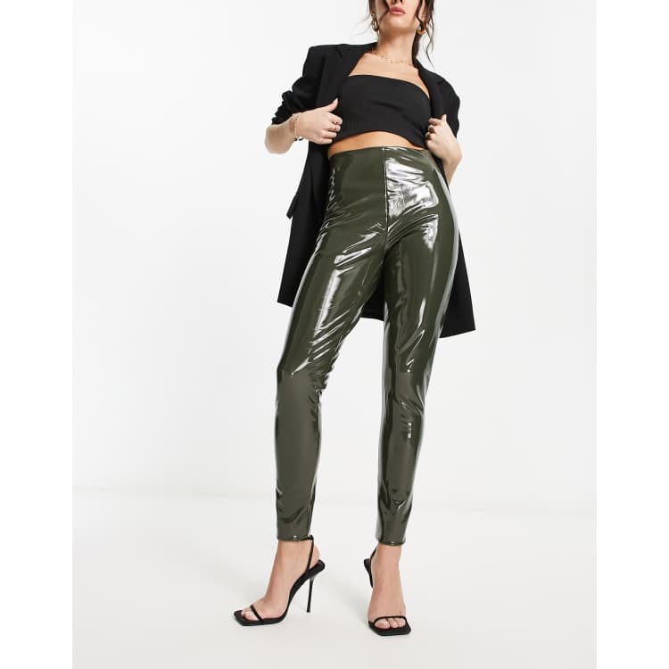 Commando faux leather patent perfect control leggings in green