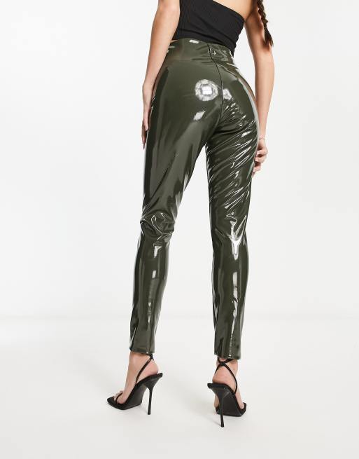 Faux Leather Leggings (Army Green)) – Stylish Diva Boutique