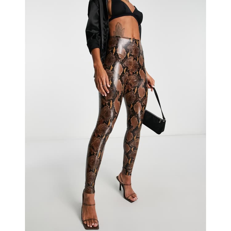 commando faux leather animal legging-neon snake Bottoms leggings at Luxeden  1