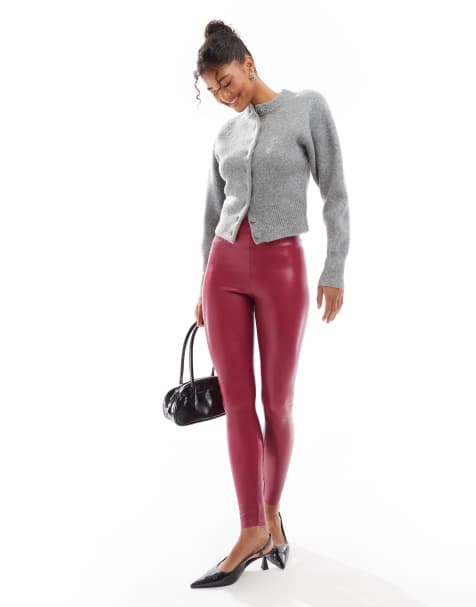 Commando - Legging en similicuir - Framboise - view 1