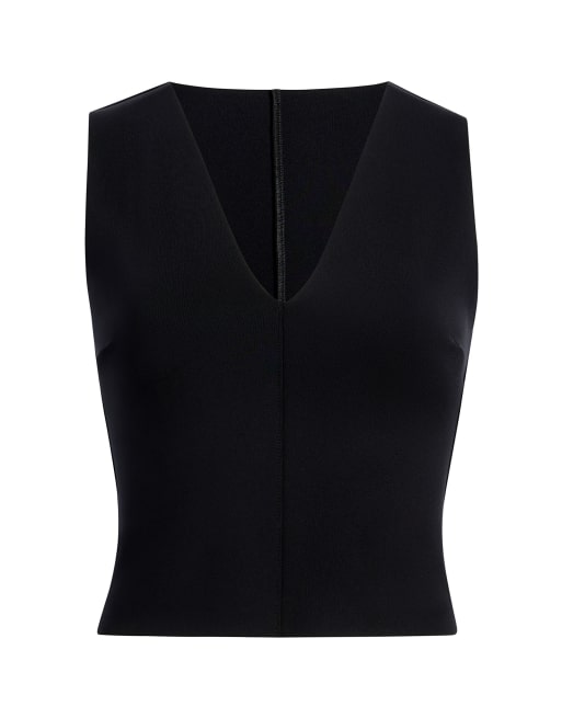 Commando neoprene ceo v-neck shell top in black, 2 of 4