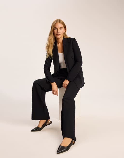 Commando neoprene ceo wide leg trouser black in black - BLACK, 4 of 4
