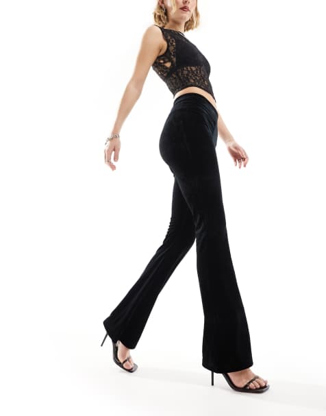 Commando velvet flared leggings in black - view 1