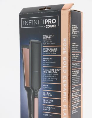 infinitipro by conair rose gold ceramic flat iron