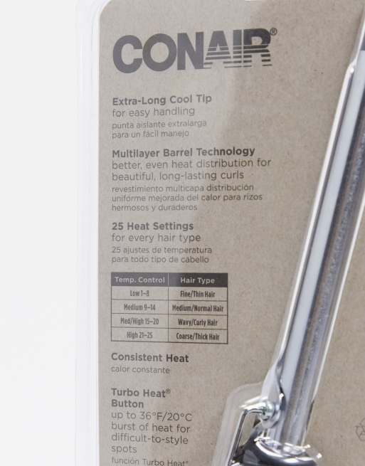 Conair instant heat sale curling iron temperature settings