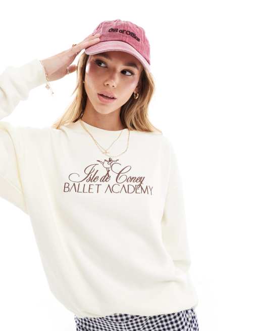 Coney Island Picnic Ballet academy crew sweatshirt in coconut milk