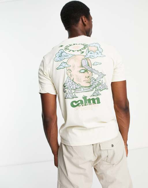 Coney Island Picnic – Calm – T-Shirt in Weiß mit Placement-Prints