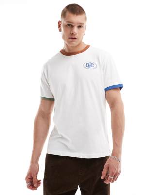 Coney Island Picnic Color Block Ringer T-shirt In White