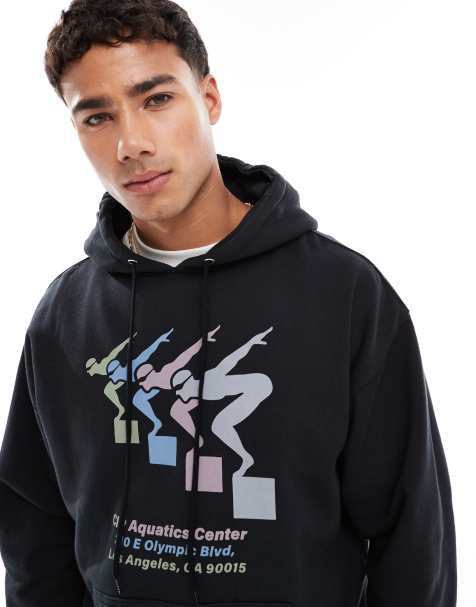 Coney Island Picnic Coney island picnic aquatics hooded sweatshirt in caviar in caviar - view 1