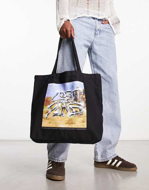Coney Island Picnic – Czarna torba typu tote z nadrukiem Lost Mind