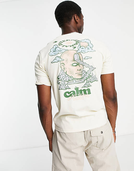 Pelagic Sælger tårn Coney Island - Picnic - Hvid T-shirt med 'Calm'-print | ASOS