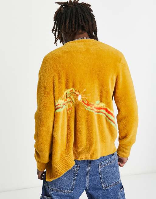 Coney Island Picnic intergalactic knitted cardigan in yellow, 2 of 4