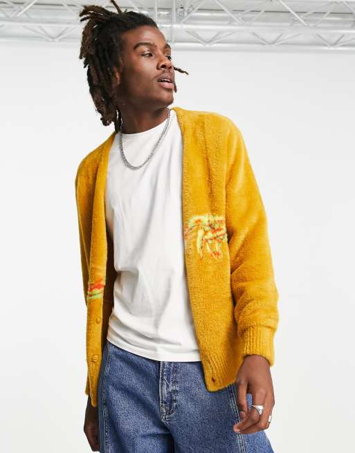 Coney Island Picnic intergalactic knitted cardigan in yellow, 3 of 4