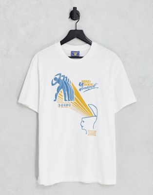 Coney Island Picnic mind and body t-shirt in white with placement prints - ASOS Price Checker