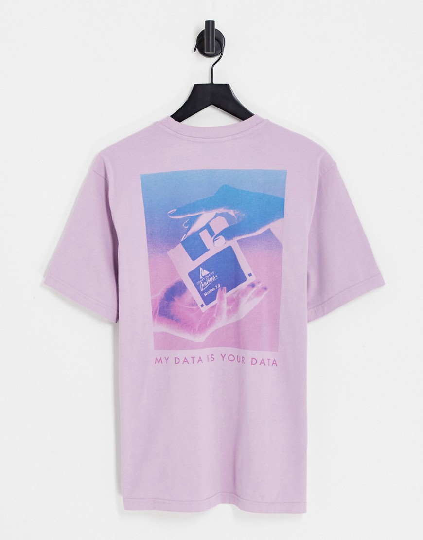 Coney Island Picnic online T-shirt in lilac with chest and back print-Purple