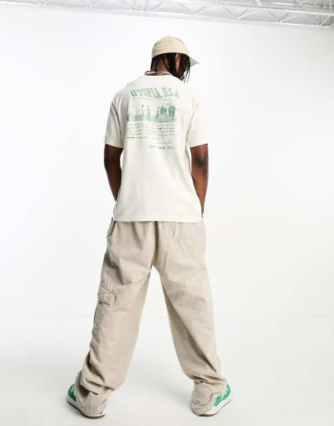 Coney Island Picnic - T-shirt a maniche corte bianco sporco con stampa "Utopia" sul petto e sul retro - view 1