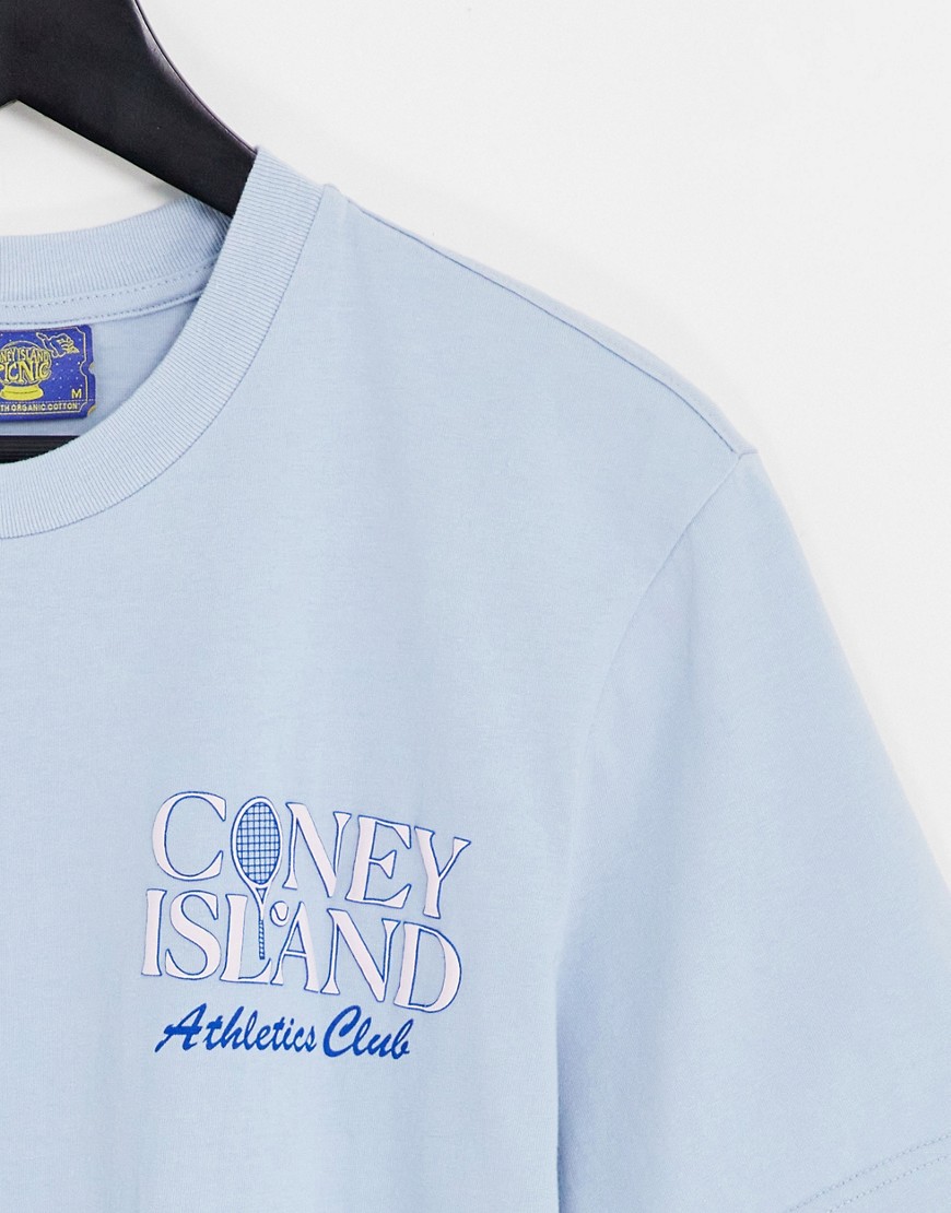 T-shirt blu con stampaAthletics Clubsul davanti e sul retro - Coney Island Picnic T-shirt donna  - immagine1