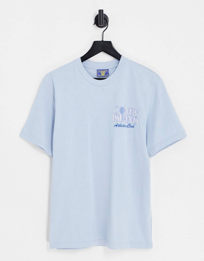 T-shirt blu con stampaAthletics Clubsul davanti e sul retro - Coney Island Picnic T-shirt donna  - immagine3