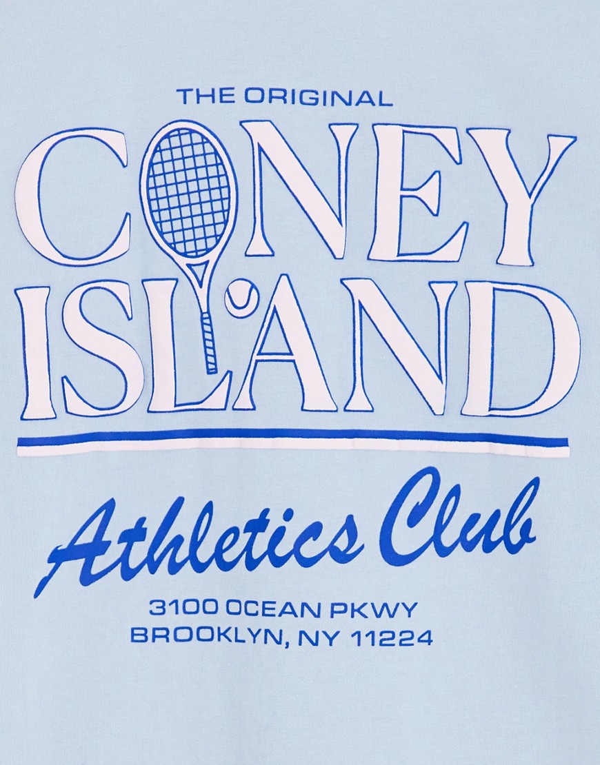 T-shirt blu con stampaAthletics Clubsul davanti e sul retro - Coney Island Picnic T-shirt donna  - immagine2