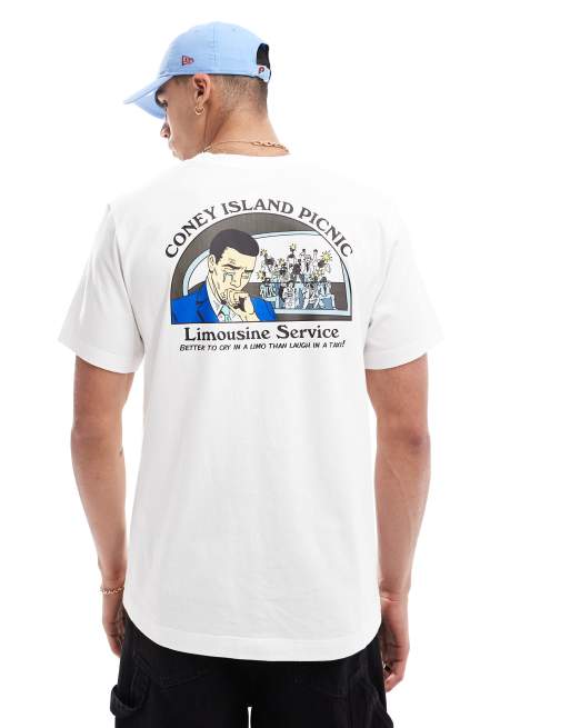 Coney Island Picnic - T-shirt met 'Limousine Service'-print in wit