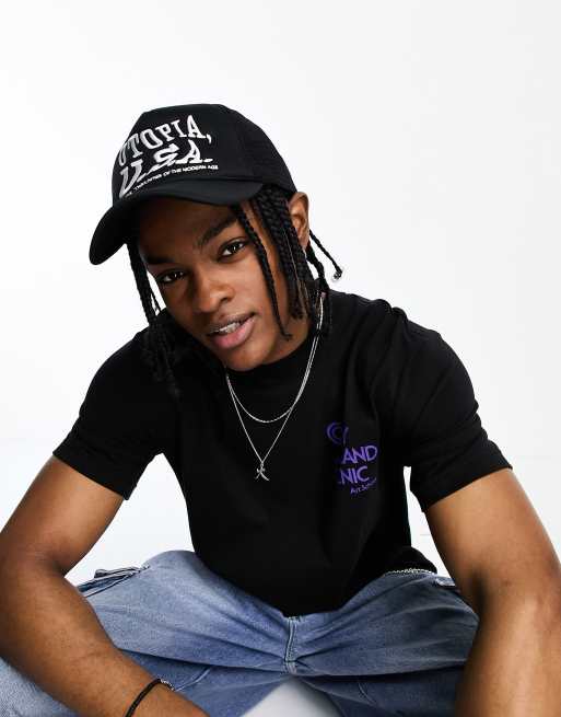 Coney Island Picnic – Trucker-Kappe in Schwarz mit „Utopia“-Print