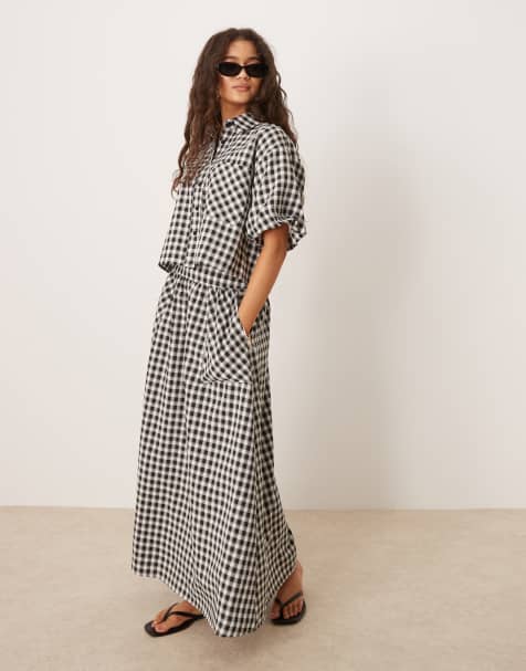 Conjunto a cuadros vichy negros y blancos de Threadbare - view 1