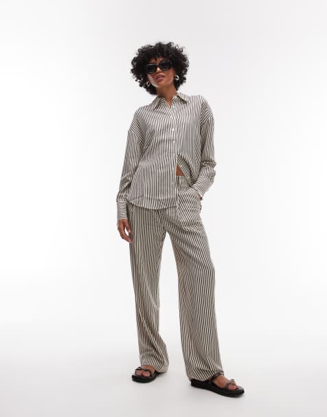 Conjunto a rayas monocromáticas de corte suelto de Mango - view 1
