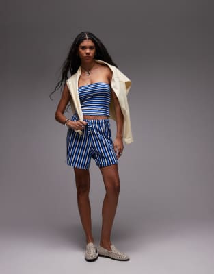 Conjunto azul a rayas de tejido rizado de Topshop - view 1