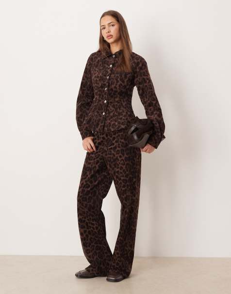 Conjunto con estampado de leopardo oscuro de pana de JJXX - view 1