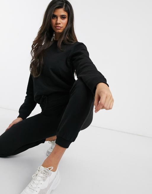 Conjunto de chándal negro ultimate de sudadera y joggers con lazada de algodón orgánico de ASOS DESIGN